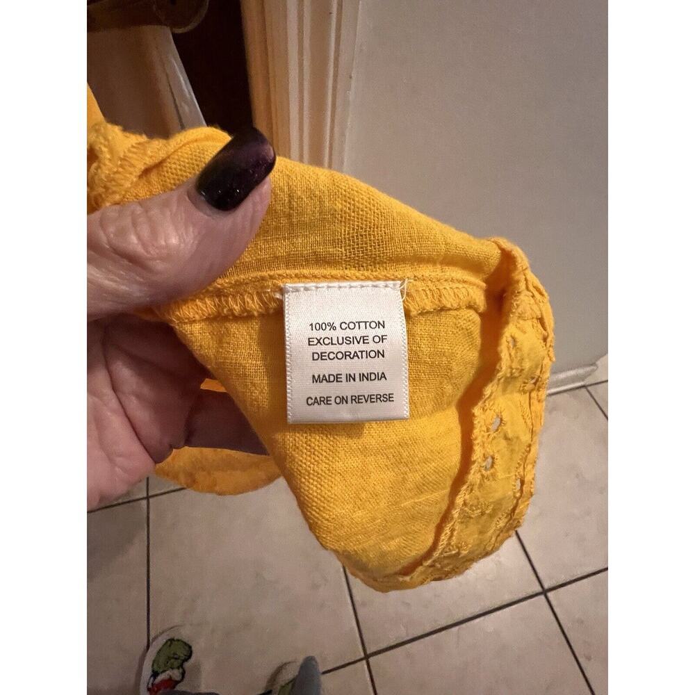 Festi X Torrid Golden Yellow Cotton Eyelet Kimono Size 1 - Picture 5 of 7
